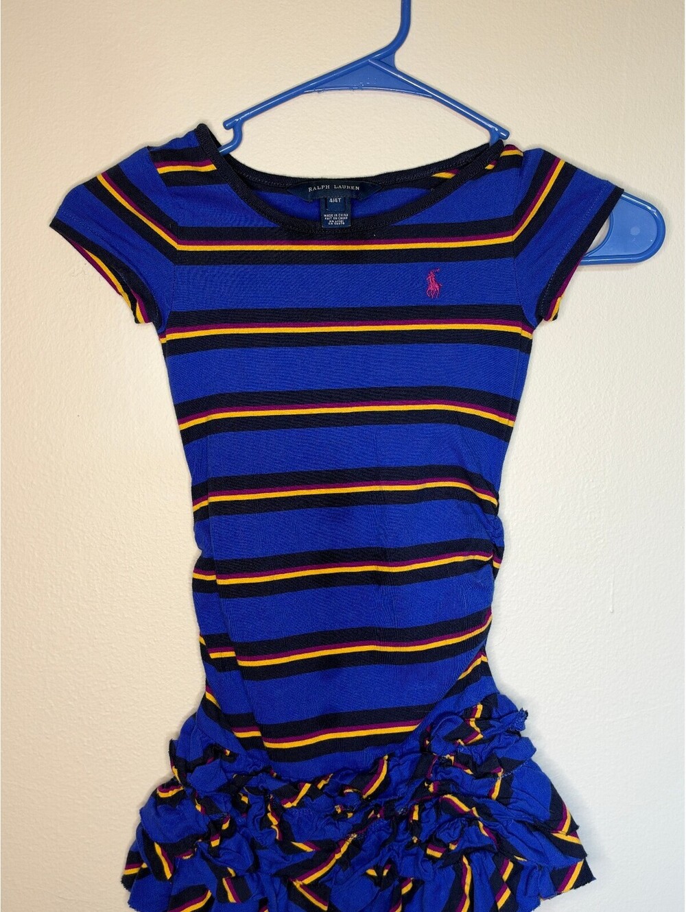 Ralph Lauren girls blue striped dress